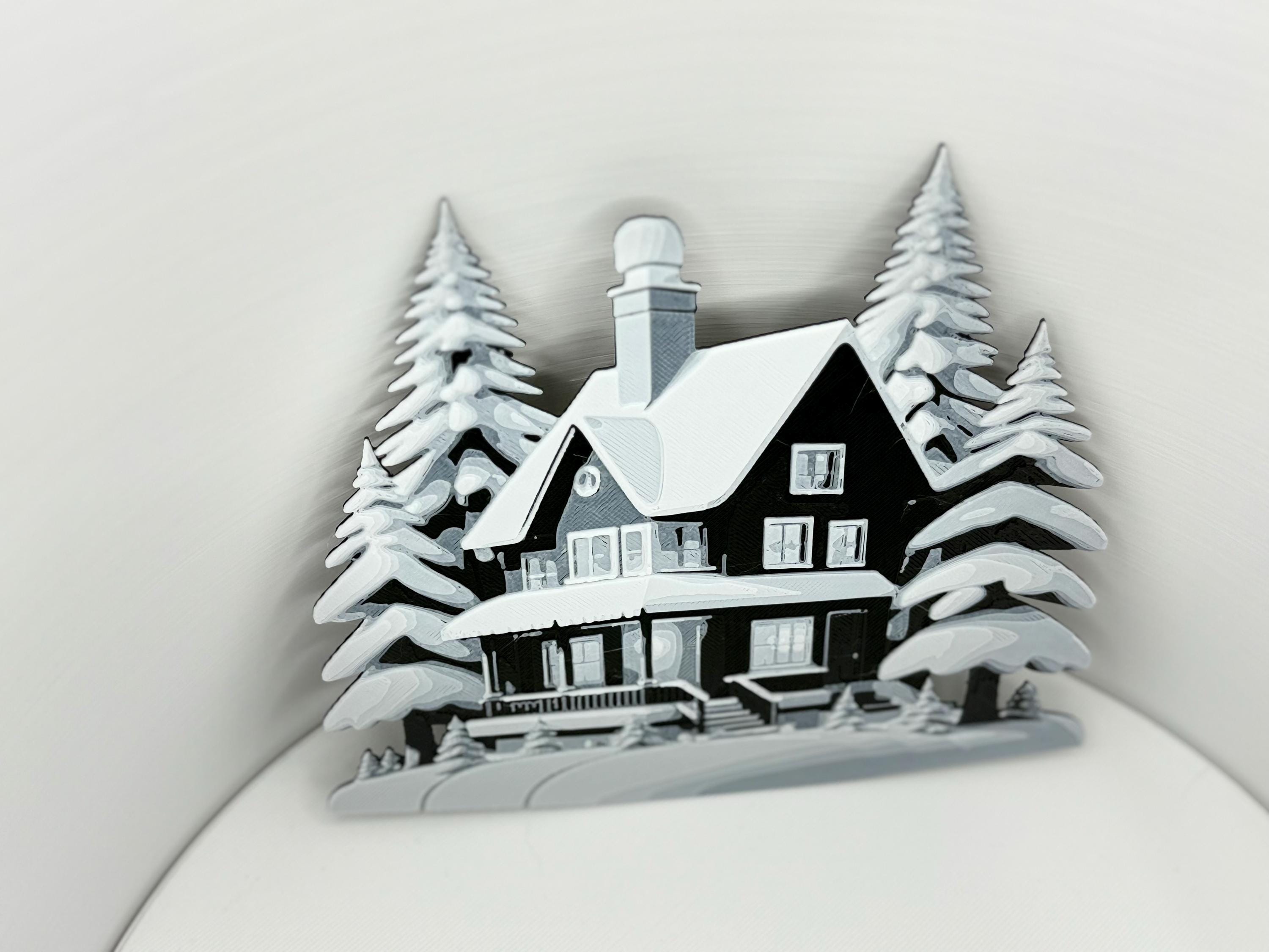 Snowy House Christmas Window Ornament