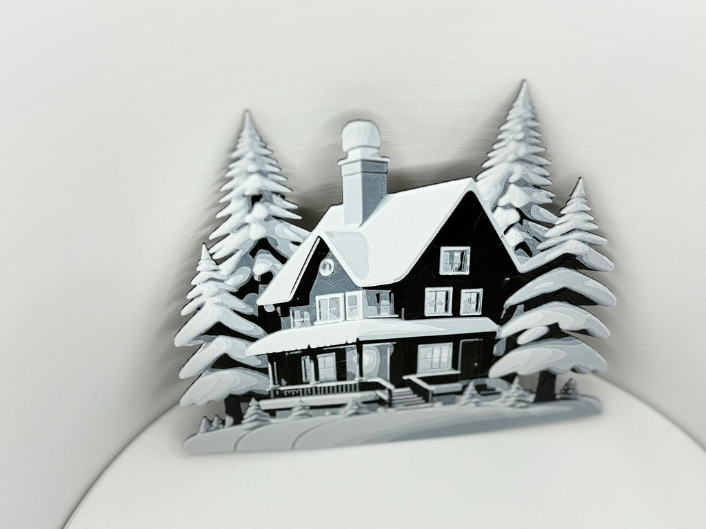 Snowy House Christmas Window Ornament