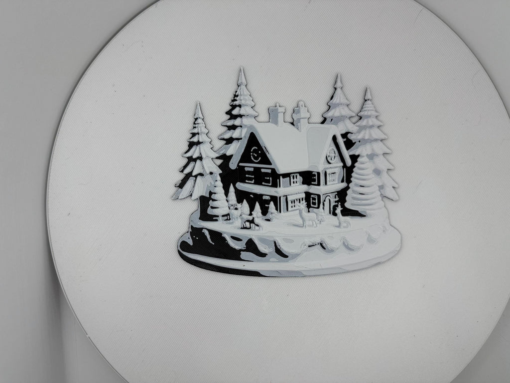 Snowy House Christmas Window Ornament #2