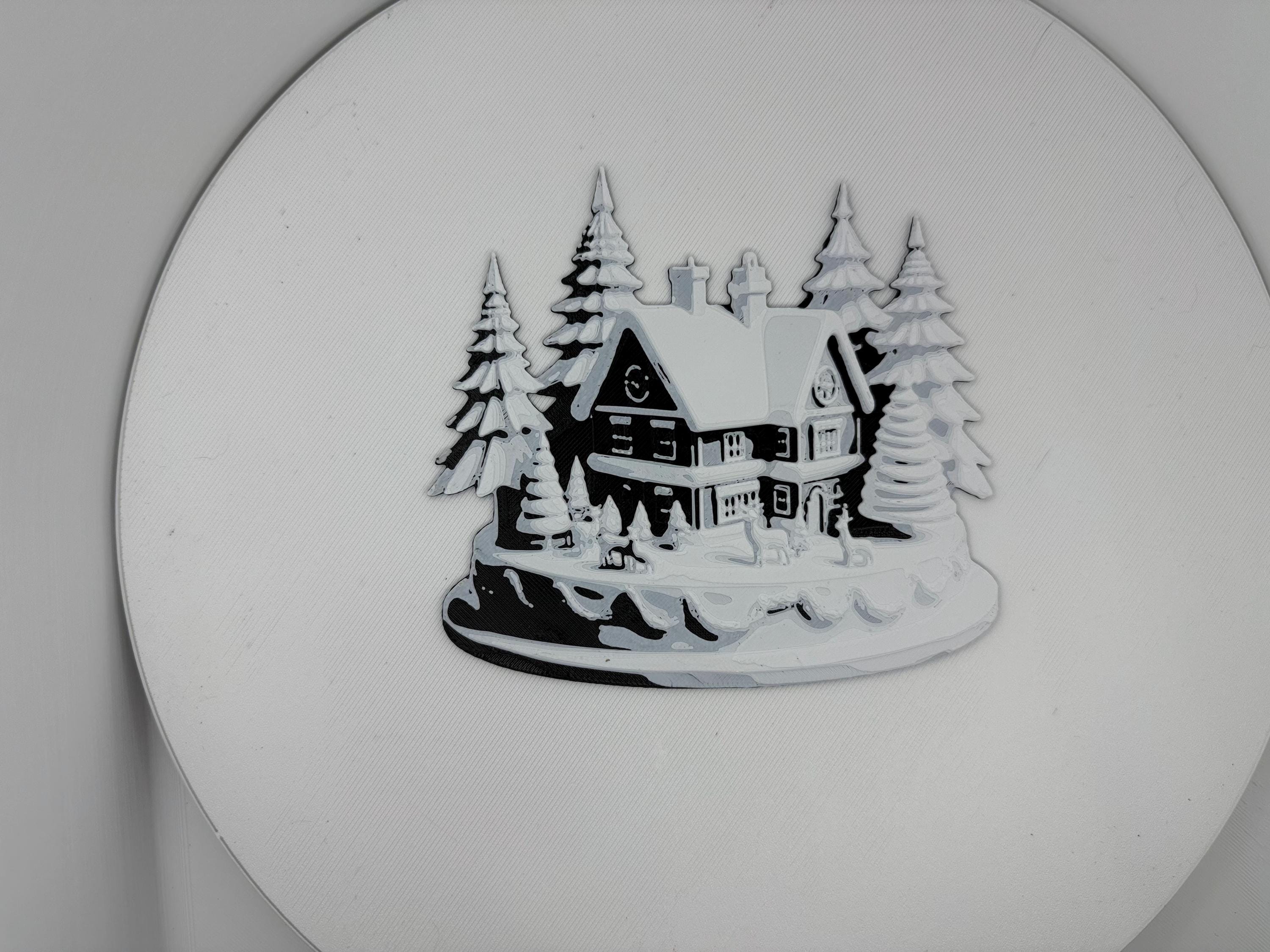 Snowy House Christmas Window Ornament #2