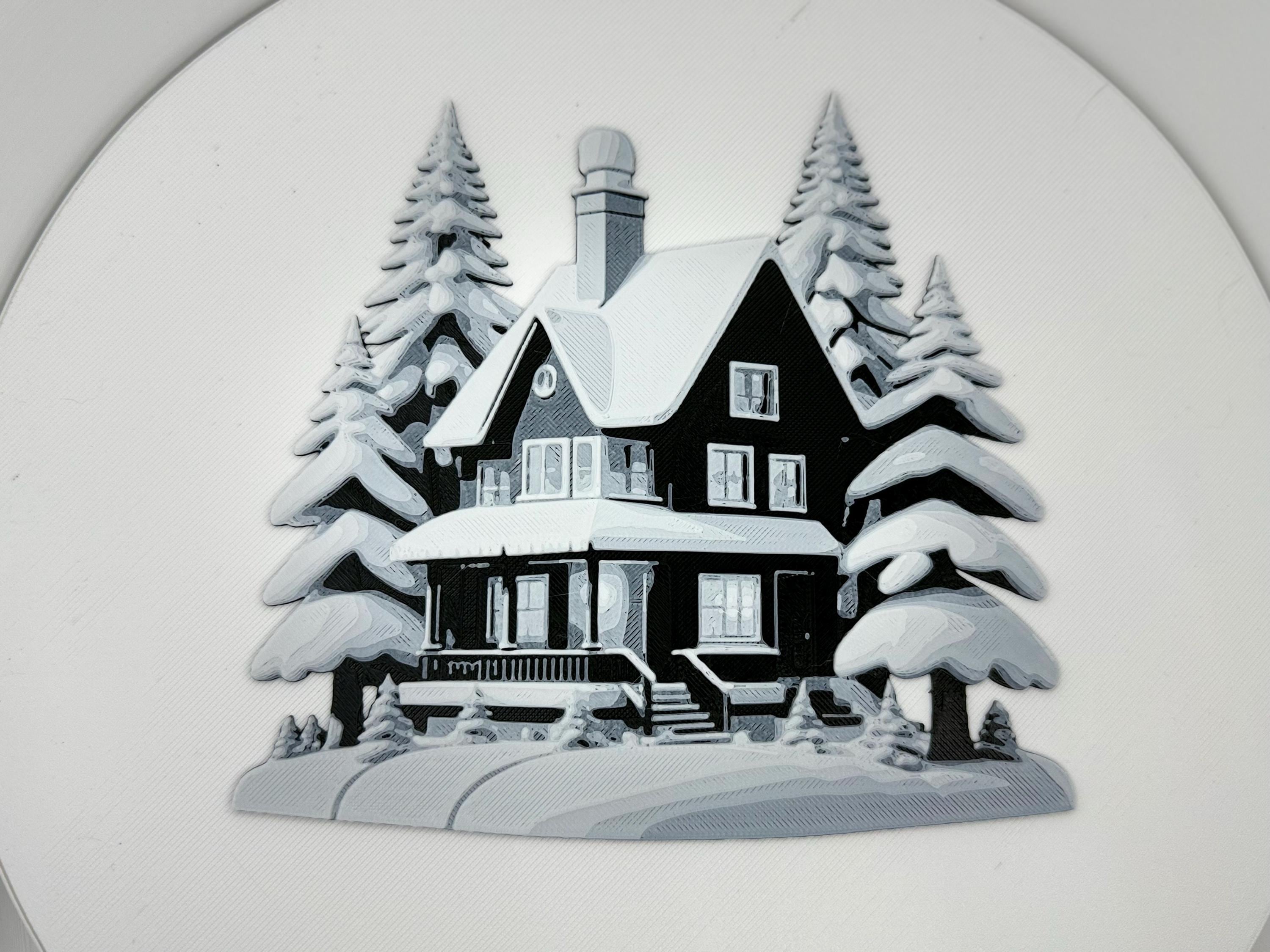 Snowy House Christmas Window Ornament