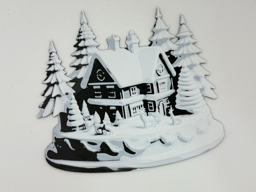 Snowy House Christmas Window Ornament #2