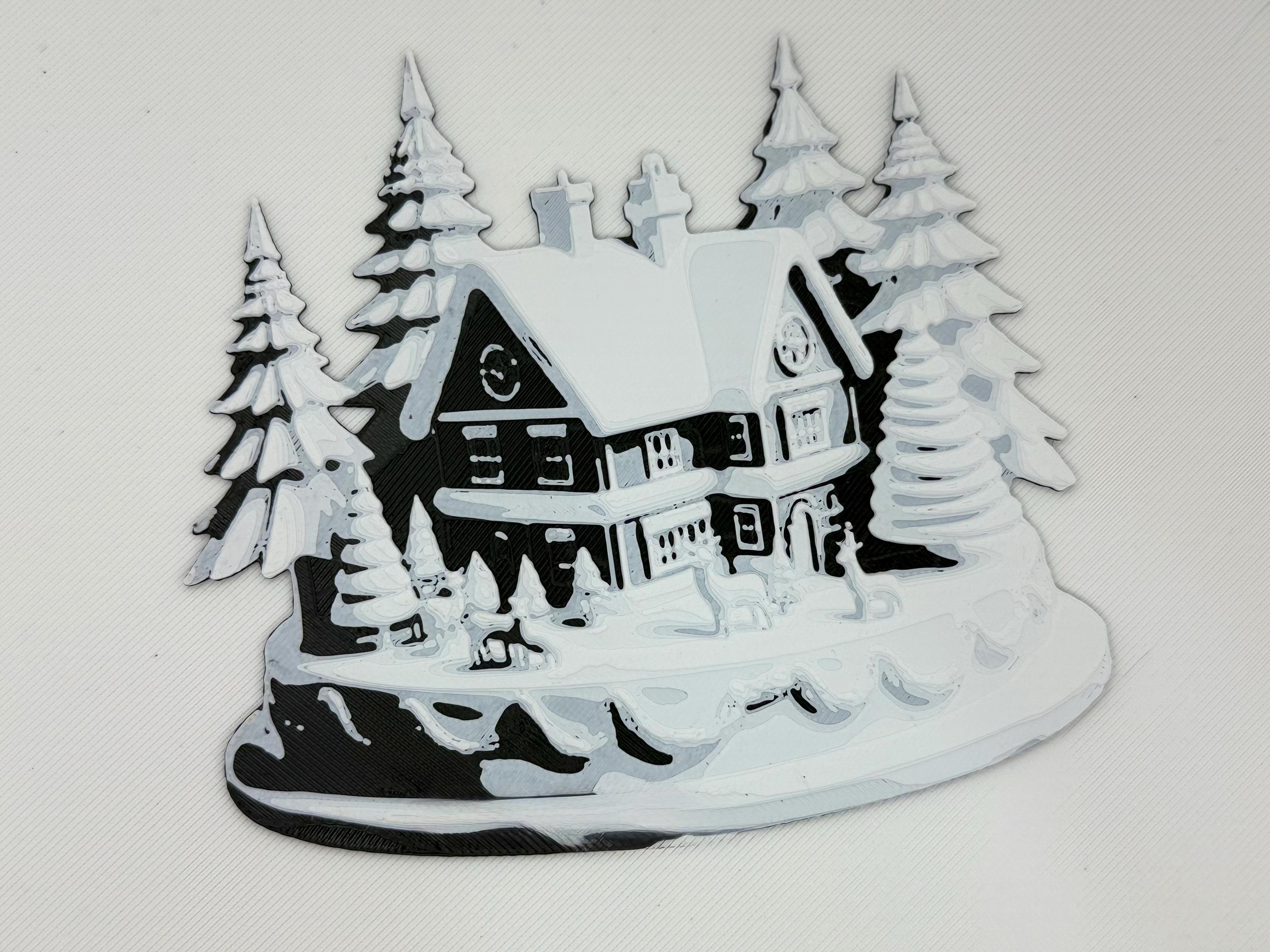 Snowy House Christmas Window Ornament #2