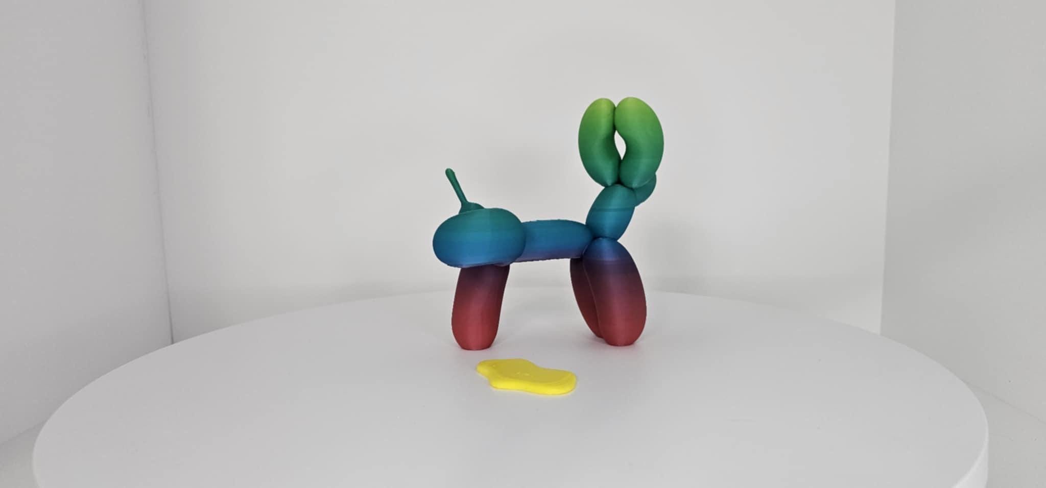 Balloon Dog Peeing with Pee Puddle