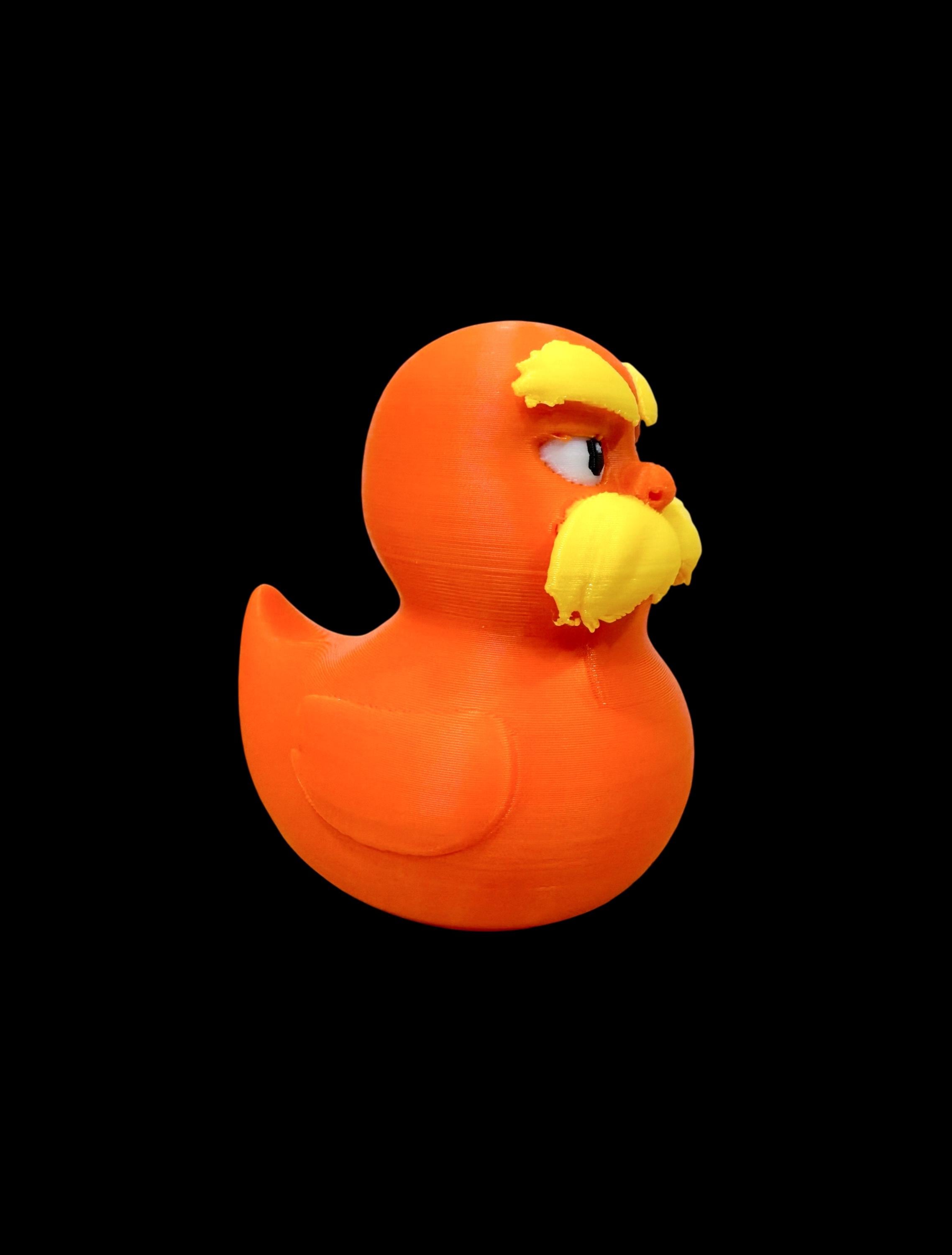 The Grumpy Guardian of the Forest – Mustached Rubber Duck